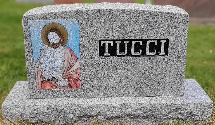 Headstone with Painted lettering and clean